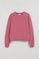 Sudadera de cuello redondo color rosa vino con logo bordado Rigby Go