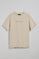 Beige T-shirt met korte mouwen, ronde hals en Polo Club-logo