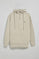 Beige half-zip hoodie with Rigby Go logo