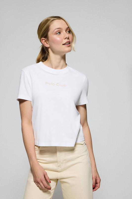 White T-shirt Tori with Polo Club Minimal Combo logo