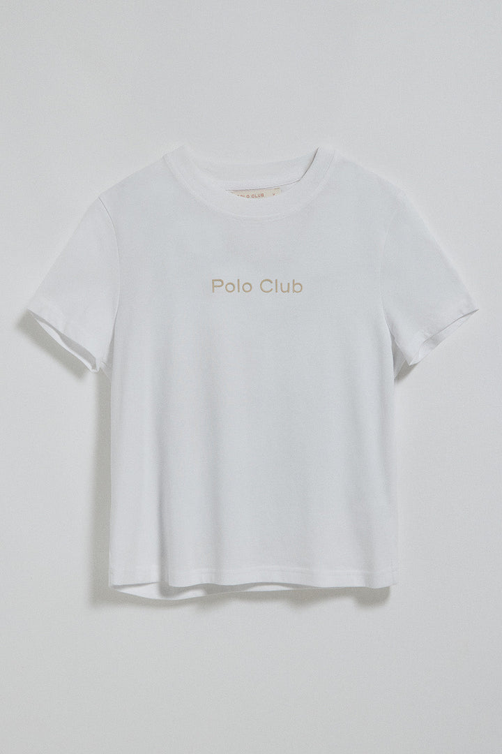 Witte T-shirt 'Tori' met Polo Club Minimal Combo-logo