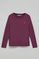 Plum long-sleeve basic T-shirt with Rigby Go logo