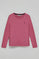 Wine-pink long-sleeve basic T-shirt with Rigby Go logo