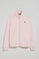 Sudadera de cremallera rosa de cuello elevado con logo Rigby Go