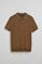 Polo in filo color moka con bottoni e ricamo Rigby Go