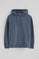 Sweat-shirt bleu denim avec capuche à coupe regular et logo Rigby Go