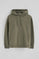 Sweat-shirt vert kaki avec capuche à coupe regular et logo Rigby Go