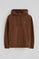 Sweat-shirt couleur moka avec capuche à coupe regular et logo Rigby Go
