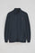 Sweat-shirt bleu marine à col montant, fermeture éclair avec logo Rigby Go