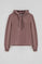 Felpa rosa tortora con cappuccio e logo Rigby Go