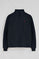 Sweat-shirt bleu marine avec fermeture éclair partielle et logo Rigby Go