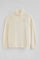 Gebroken witte sweater met halve rits en Rigby Go-logo
