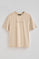 Beige T-shirt met korte mouwen en rubberen Polo Club-logo