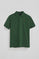 Polo verde bottiglia in piquet con logo ricamato Rigby Go