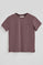 Roze-taupe T-shirt met regular fit en gepersonaliseerde Polo Club-patch