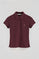 Poloshirt burgunderrot aus Pikee mit fünf Knöpfen am Kragen und gesticktem Rigby Go-Logo