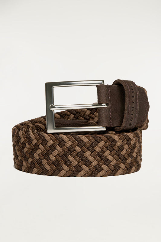 Plaited belt in brown shades