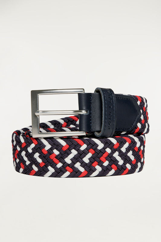 Multicoloured plaited belt