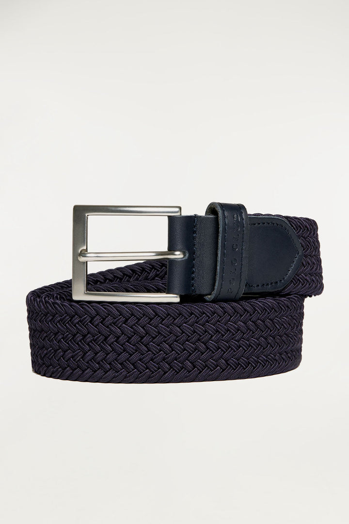 Navy-blue plaited belt