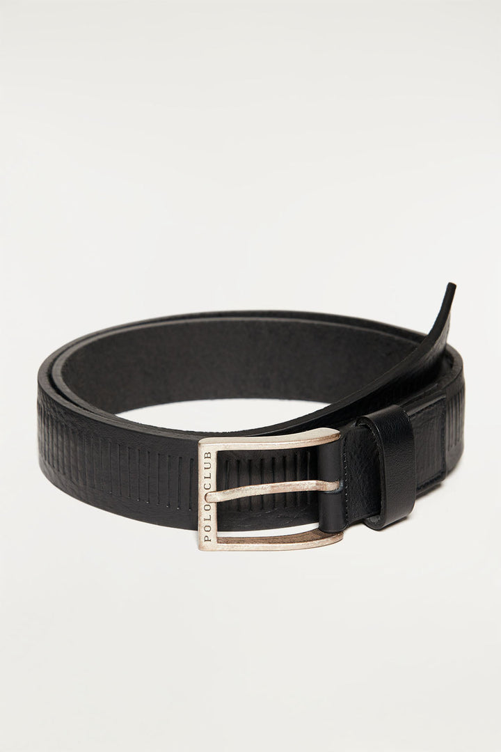Cinturón cuero negro | HOMBRE  | POLO CLUB
