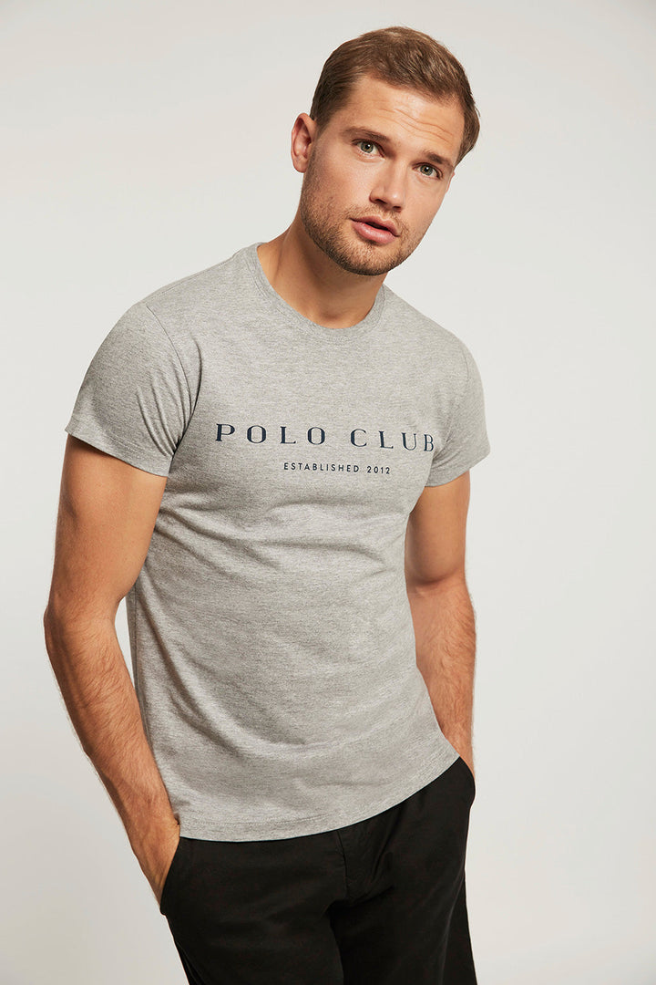 Camiseta gris con estampación  | HOMBRE  | POLO CLUB