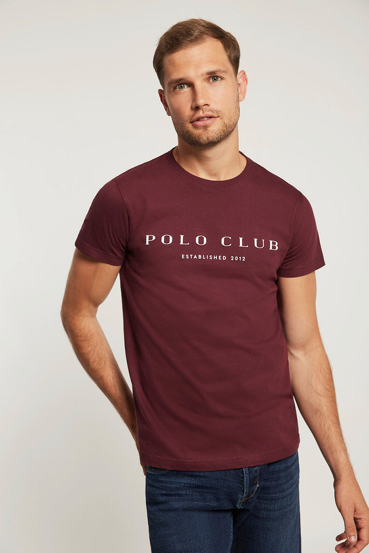 Camiseta burdeos con estampación  | HOMBRE  | POLO CLUB
