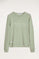 Sweatshirt organique vert pastel, impression avant