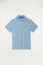 Sky-blue short-sleeve polo shirt for kids with contrast embroidered logo
