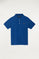 Polo bleu royal pour enfant à manches courtes avec un logo brodé contrastant