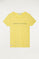 T-shirt en coton bio jaune à imprimé devant