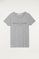 T-shirt en coton bio gris chiné à imprimé devant