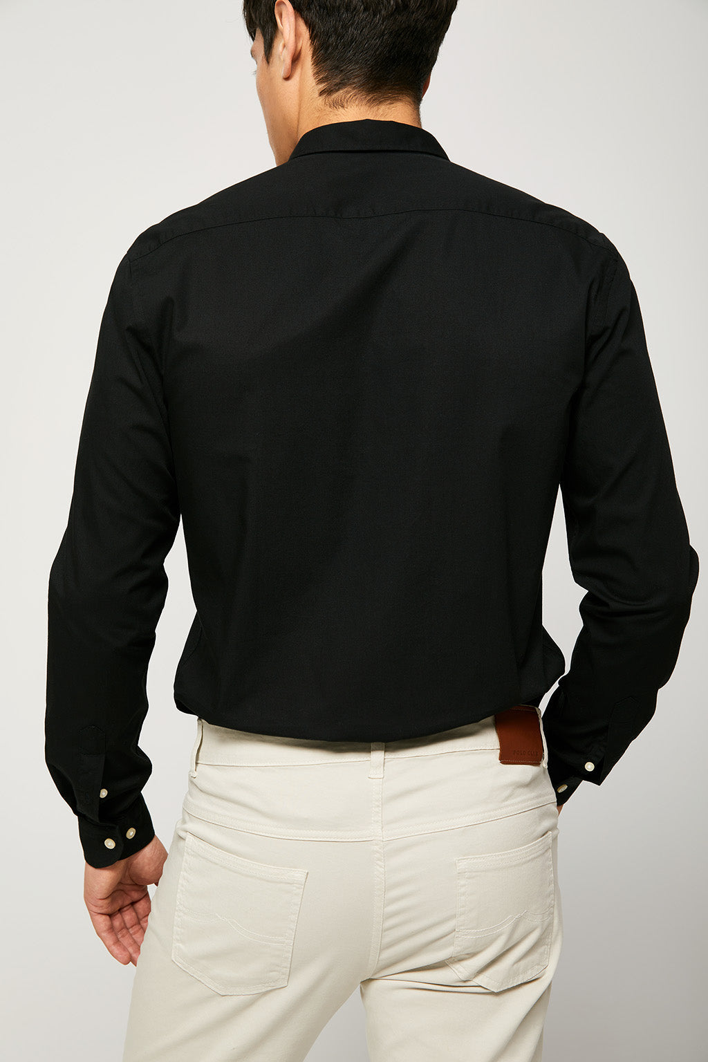 Camisa negra de popelín custom fit | HOMBRE  | POLO CLUB
