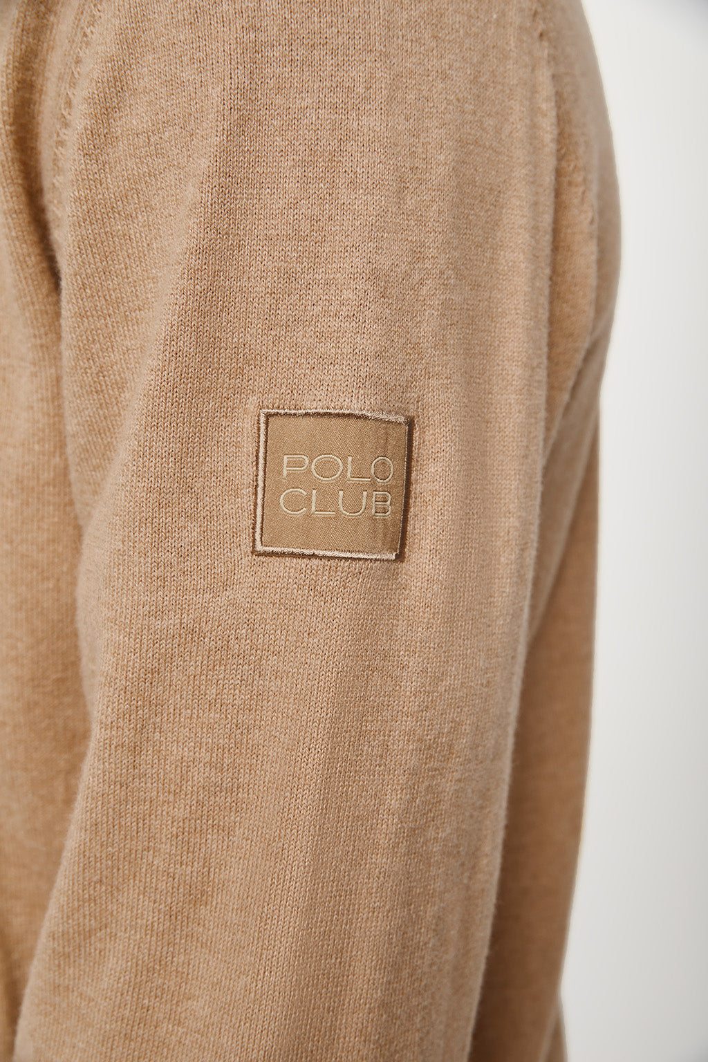 Cárdigan cashmere azul marino, cremallera y logo – Polo Club
