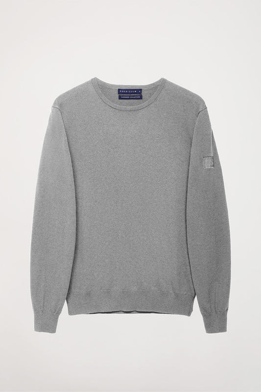 Grey round-neck cashmere jumper