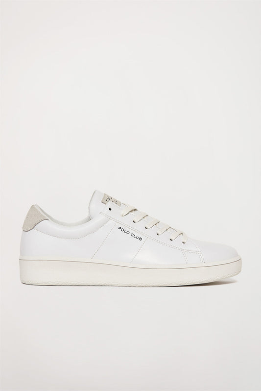 White leather basic trainers