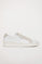 Uniwersalne białe skórzane buty sportowe z elementami z dwoiny