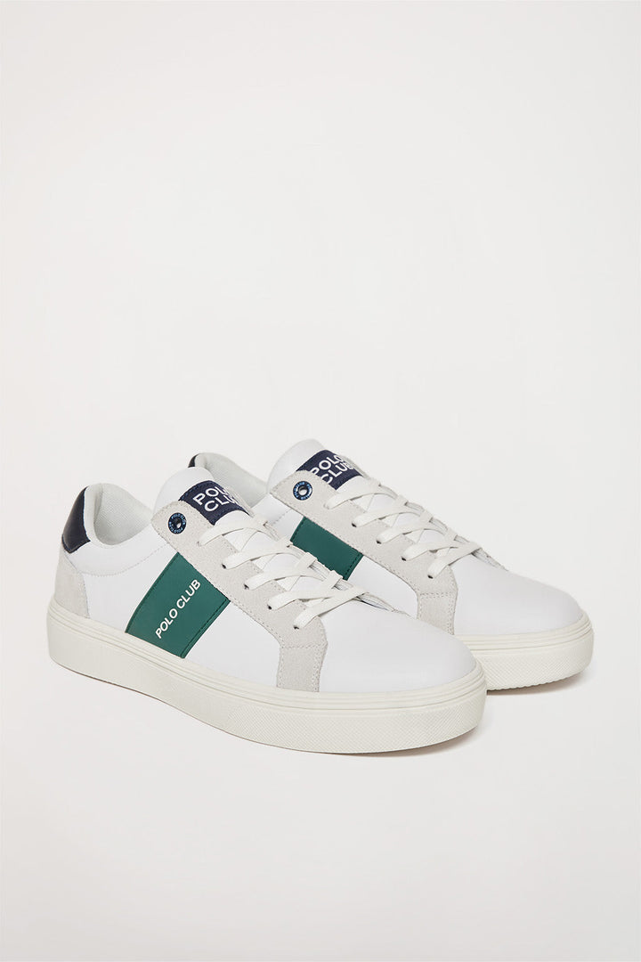 White classic leather trainers with contrast details