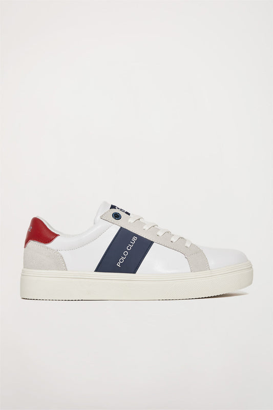 White classic leather trainers with contrast details