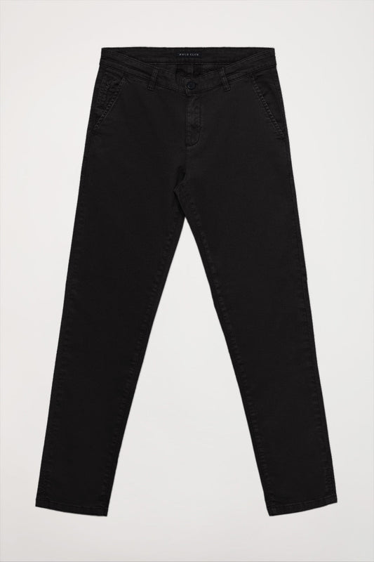 Ciemnoszare spodnie chino slim fit z logo Polo Club na tylnej kieszeni