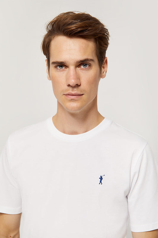 Kurzärmliges T-Shirt weiß mit Rigby Go Logo