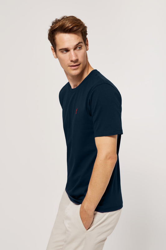 Kurzärmliges T-Shirt marineblau mit Rigby Go Logo