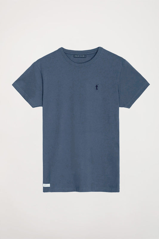 Camiseta de manga corta azul denim con logo Rigby Go