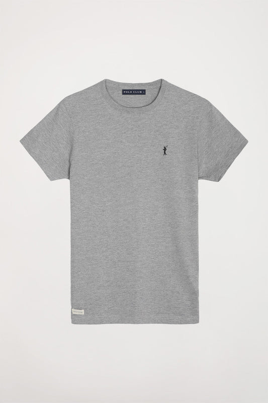 Grey-vigore short-sleeve T-shirt with Rigby Go logo