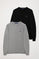 Round-neck jumper pack in black and grey with Polo Club logo