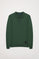 Green jumper with button-up polo collar and detail on hem