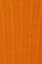 Strickpullover orange mit Zopfmuster und Detail an Unterseite
