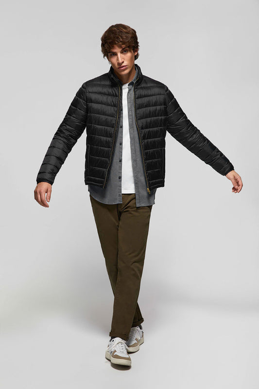 Black ultralight recycled Hayden jacket with Polo Club textile label