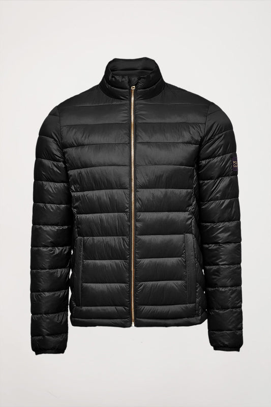 Ultralichte zwarte jas "Hayden" van gerecycleerd polyester met stoffen Polo Club-label