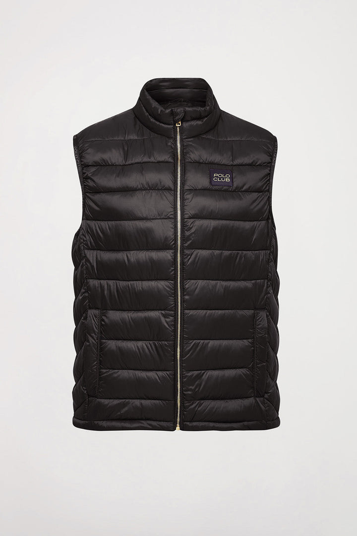 Black ultralight recycled Pavel vest with Polo Club textile label