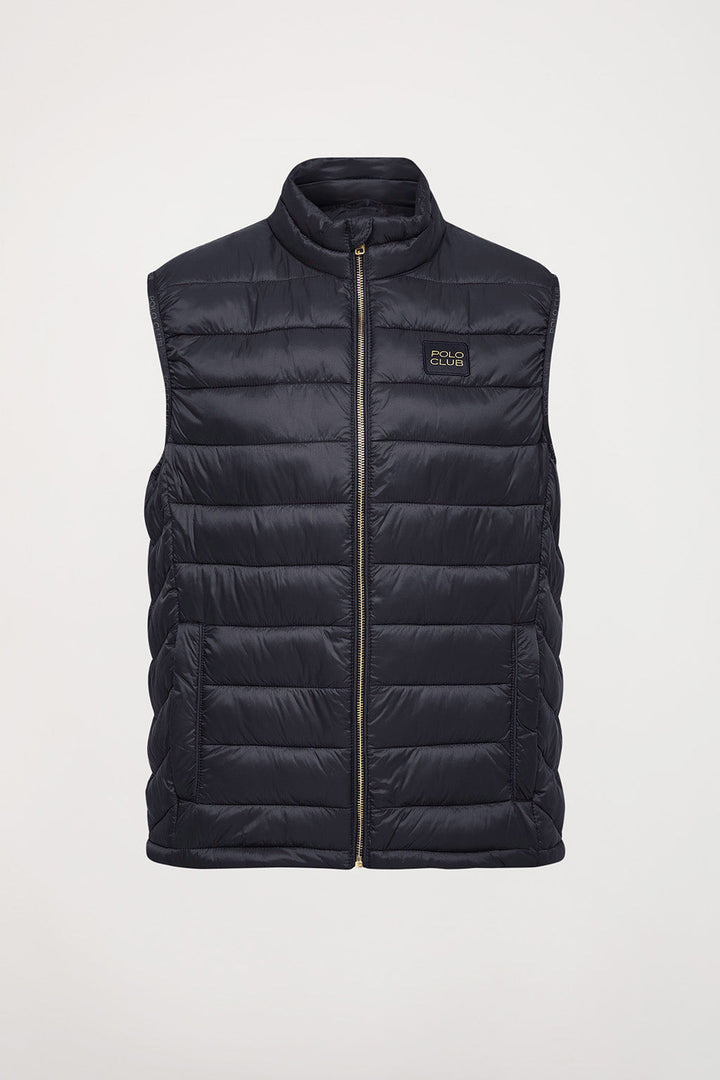 Navy-blue ultralight recycled Pavel vest with Polo Club textile label